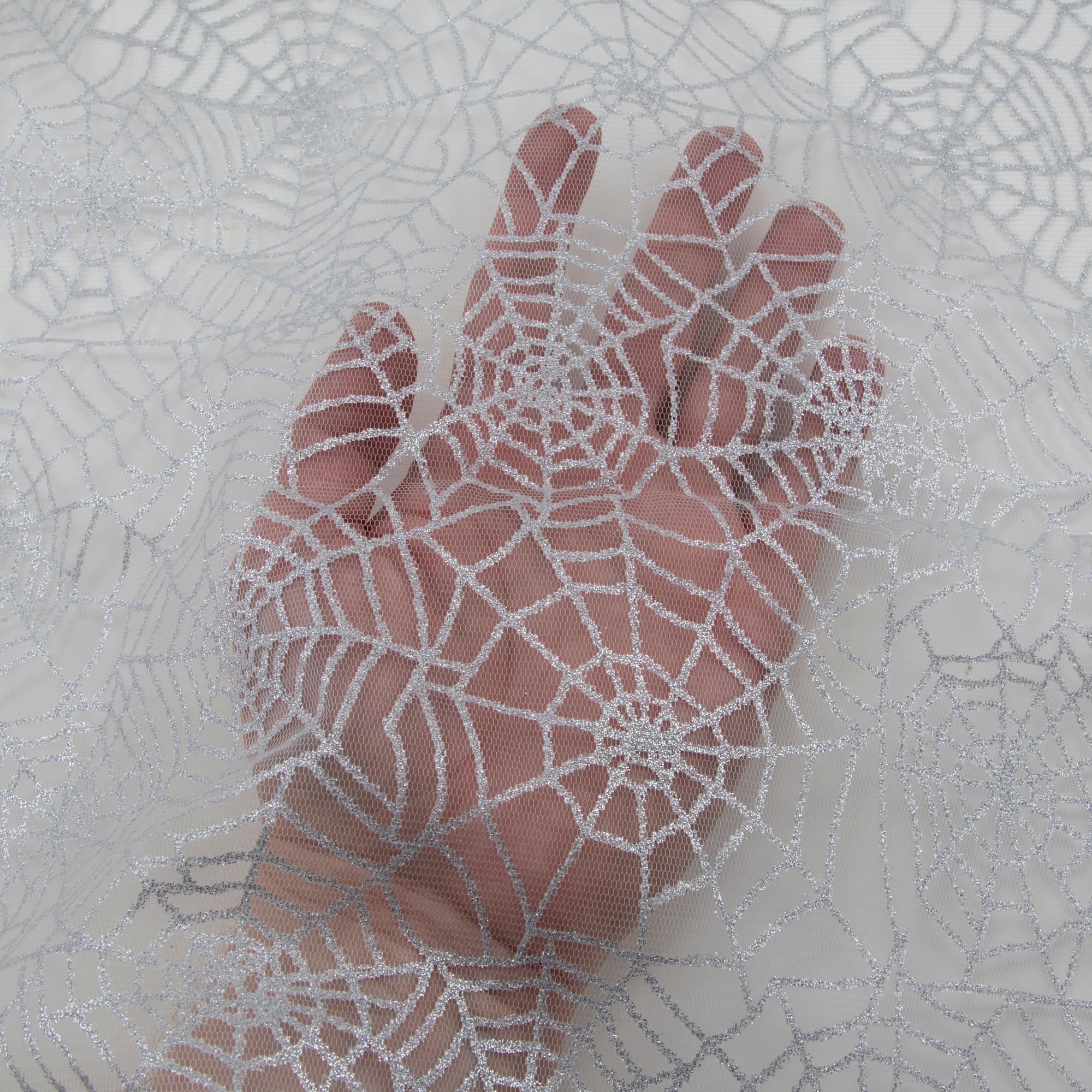 Wyla White Web Printed Mesh